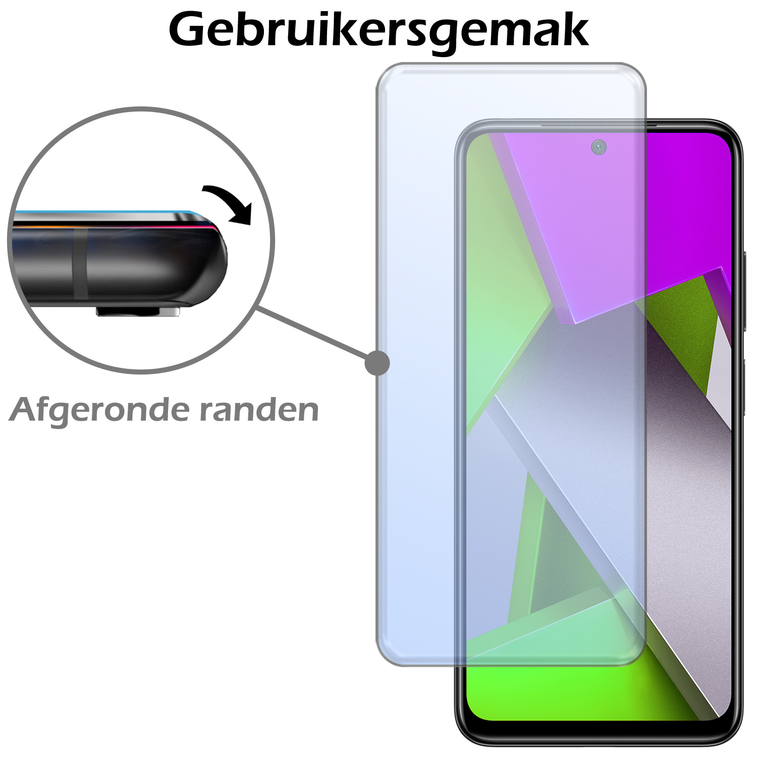 Nomfy Hoesje Geschikt voor Poco M4 Pro 4G Hoesje Siliconen Cover Case Met Screenprotector - Hoes Geschikt voor Xiaomi Poco M4 Pro 4G Hoes Back Case - Rood