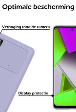 Nomfy Hoesje Geschikt voor Poco M4 Pro 4G Hoesje Siliconen Cover Case Met Screenprotector - Hoes Geschikt voor Xiaomi Poco M4 Pro 4G Hoes Back Case - Lila