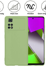 Nomfy Hoesje Geschikt voor Poco M4 Pro 4G Hoesje Siliconen Cover Case Met Screenprotector - Hoes Geschikt voor Xiaomi Poco M4 Pro 4G Hoes Back Case - Groen