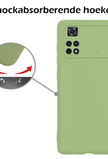 Nomfy Hoesje Geschikt voor Poco M4 Pro 4G Hoesje Siliconen Cover Case Met Screenprotector - Hoes Geschikt voor Xiaomi Poco M4 Pro 4G Hoes Back Case - Groen