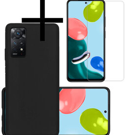 NoXx NoXx Xiaomi Redmi Note 11s Hoesje Siliconen Met Screenprotector - Zwart