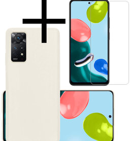 NoXx NoXx Xiaomi Redmi Note 11s Hoesje Siliconen Met Screenprotector - Wit