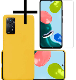 NoXx NoXx Xiaomi Redmi Note 11s Hoesje Siliconen Met Screenprotector - Geel