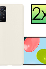 NoXx Hoes Geschikt voor Xiaomi Redmi Note 11s Hoesje Cover Siliconen Back Case Hoes - Wit - 2x