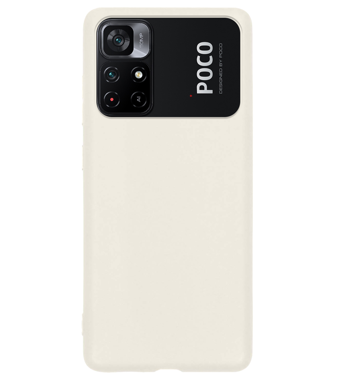 BASEY. Hoes Geschikt voor Xiaomi Poco M4 Pro 5G Hoesje Siliconen Back Cover Case - Hoesje Geschikt voor Xiaomi Poco M4 Pro 5G Hoes Cover Hoesje - Wit - 2 Stuks