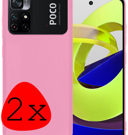 BASEY. BASEY. Xiaomi Poco M4 Pro 5G Hoesje Siliconen - Lichtroze - 2 PACK