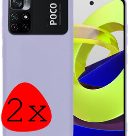 BASEY. BASEY. Xiaomi Poco M4 Pro 5G Hoesje Siliconen - Lila - 2 PACK