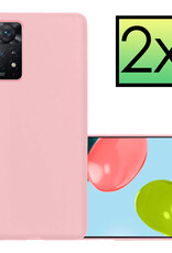 NoXx Hoes Geschikt voor Xiaomi Redmi Note 11s Hoesje Cover Siliconen Back Case Hoes - Lichtroze - 2x