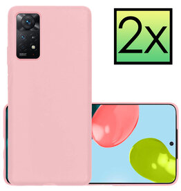 NoXx NoXx Xiaomi Redmi Note 11s Hoesje Siliconen - Lichtroze - 2 PACK