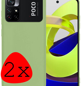 BASEY. BASEY. Xiaomi Poco M4 Pro 5G Hoesje Siliconen - Groen - 2 PACK