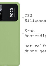 BASEY. Hoes Geschikt voor Xiaomi Poco M4 Pro 5G Hoesje Siliconen Back Cover Case - Hoesje Geschikt voor Xiaomi Poco M4 Pro 5G Hoes Cover Hoesje - Groen - 2 Stuks