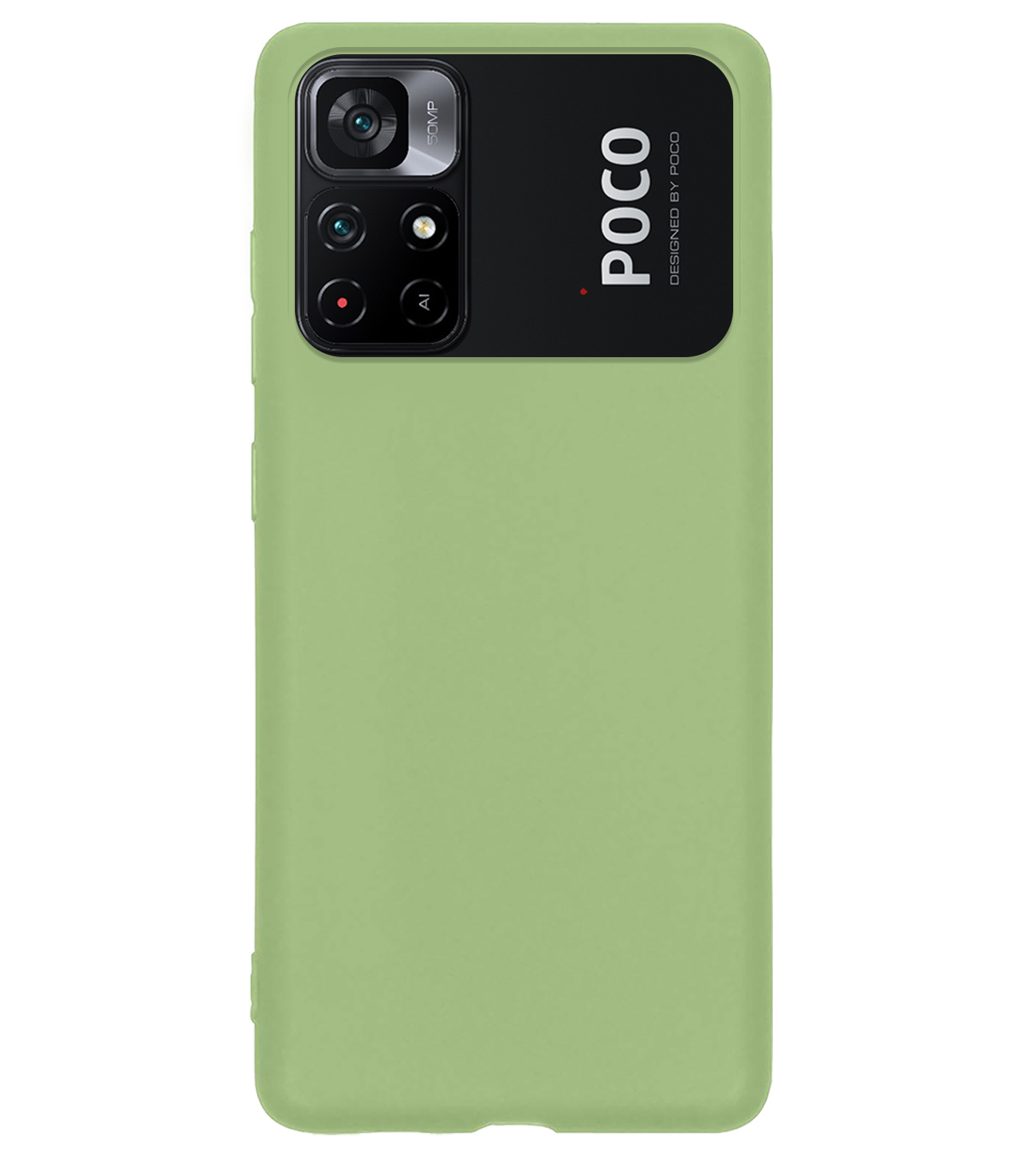 BASEY. Hoes Geschikt voor Xiaomi Poco M4 Pro 5G Hoesje Siliconen Back Cover Case - Hoesje Geschikt voor Xiaomi Poco M4 Pro 5G Hoes Cover Hoesje - Groen - 2 Stuks