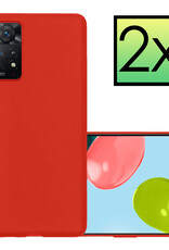 NoXx Hoes Geschikt voor Xiaomi Redmi Note 11s Hoesje Cover Siliconen Back Case Hoes - Rood - 2x
