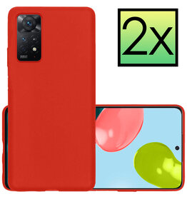 NoXx NoXx Xiaomi Redmi Note 11s Hoesje Siliconen - Rood - 2 PACK