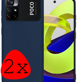 BASEY. BASEY. Xiaomi Poco M4 Pro 5G Hoesje Siliconen - Donkerblauw - 2 PACK