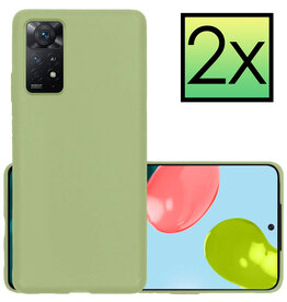 NoXx NoXx Xiaomi Redmi Note 11s Hoesje Siliconen - Groen - 2 PACK