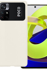 BASEY. Hoes Geschikt voor Xiaomi Poco M4 Pro 5G Hoesje Siliconen Back Cover Case - Hoesje Geschikt voor Xiaomi Poco M4 Pro 5G Hoes Cover Hoesje - Wit