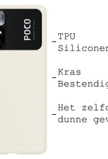 BASEY. Hoes Geschikt voor Xiaomi Poco M4 Pro 5G Hoesje Siliconen Back Cover Case - Hoesje Geschikt voor Xiaomi Poco M4 Pro 5G Hoes Cover Hoesje - Wit