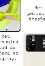 BASEY. Hoes Geschikt voor Xiaomi Poco M4 Pro 5G Hoesje Siliconen Back Cover Case - Hoesje Geschikt voor Xiaomi Poco M4 Pro 5G Hoes Cover Hoesje - Wit