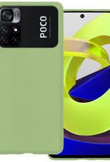 BASEY. Hoes Geschikt voor Xiaomi Poco M4 Pro 5G Hoesje Siliconen Back Cover Case - Hoesje Geschikt voor Xiaomi Poco M4 Pro 5G Hoes Cover Hoesje - Groen