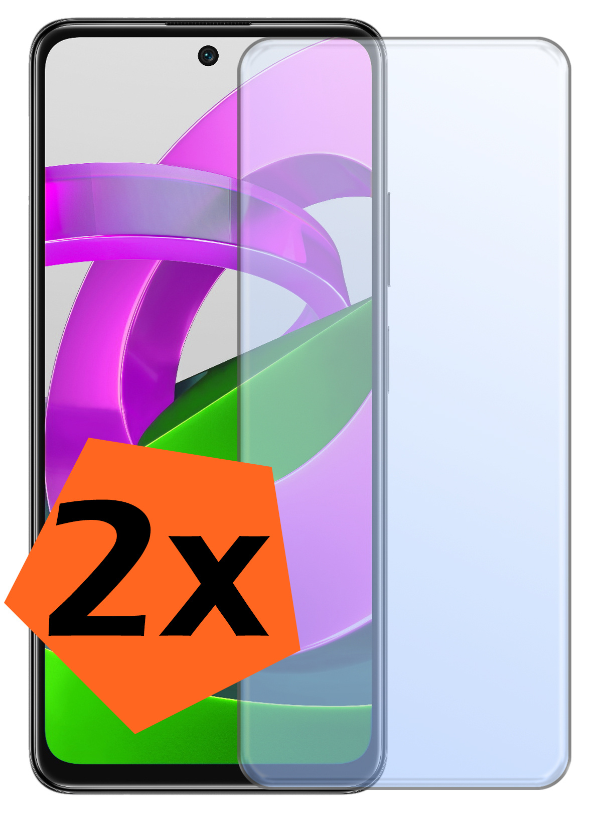 Nomfy Screenprotector Geschikt voor Xiaomi Poco M4 Pro 5G Screenprotector Bescherm Glas Tempered Glass - Screenprotector Geschikt voor Xiaomi Poco M4 Pro 5G Screen Protector - 2 PACK
