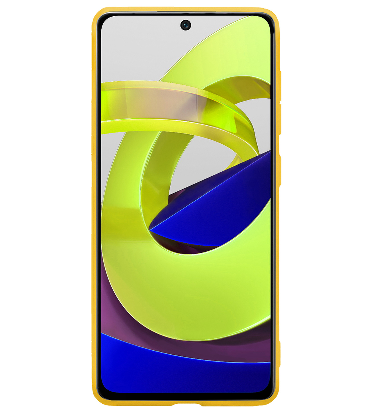 BASEY. Hoes Geschikt voor Xiaomi Poco M4 Pro 5G Hoesje Siliconen Back Cover Case Met Screenprotector - Hoesje Geschikt voor Xiaomi Poco M4 Pro 5G Hoes Cover Hoesje - Geel
