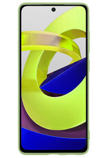 BASEY. Hoes Geschikt voor Xiaomi Poco M4 Pro 5G Hoesje Siliconen Back Cover Case Met Screenprotector - Hoesje Geschikt voor Xiaomi Poco M4 Pro 5G Hoes Cover Hoesje - Groen