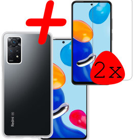 BASEY. BASEY. Xiaomi Redmi Note 11s Hoesje Siliconen Met 2x Screenprotector - Transparant