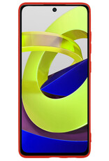 BASEY. Hoes Geschikt voor Xiaomi Poco M4 Pro 5G Hoesje Siliconen Back Cover Case Met Screenprotector - Hoesje Geschikt voor Xiaomi Poco M4 Pro 5G Hoes Cover Hoesje - Rood