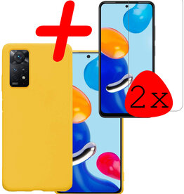 BASEY. BASEY. Xiaomi Redmi Note 11s Hoesje Siliconen Met 2x Screenprotector - Geel