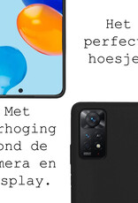 BASEY. Hoes Geschikt voor Xiaomi Redmi Note 11s Hoesje Siliconen Back Cover Case Met Screenprotector - Hoesje Geschikt voor Xiaomi Redmi Note 11s Hoes Cover Hoesje - Zwart