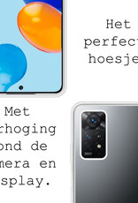 BASEY. Hoes Geschikt voor Xiaomi Redmi Note 11s Hoesje Siliconen Back Cover Case Met Screenprotector - Hoesje Geschikt voor Xiaomi Redmi Note 11s Hoes Cover Hoesje - Transparant