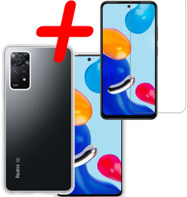 BASEY. BASEY. Xiaomi Redmi Note 11s Hoesje Siliconen Met Screenprotector - Transparant
