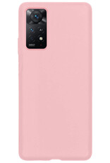 BASEY. Hoes Geschikt voor Xiaomi Redmi Note 11s Hoesje Siliconen Back Cover Case Met Screenprotector - Hoesje Geschikt voor Xiaomi Redmi Note 11s Hoes Cover Hoesje - Lichtroze