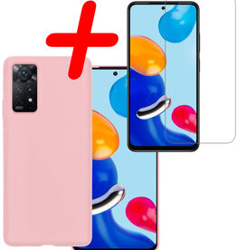 BASEY. BASEY. Xiaomi Redmi Note 11s Hoesje Siliconen Met Screenprotector - Lichtroze