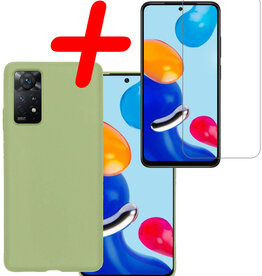 BASEY. BASEY. Xiaomi Redmi Note 11s Hoesje Siliconen Met Screenprotector - Groen