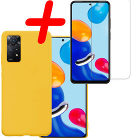 BASEY. BASEY. Xiaomi Redmi Note 11s Hoesje Siliconen Met Screenprotector - Geel