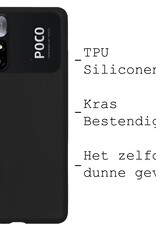 BASEY. Hoes Geschikt voor Xiaomi Poco M4 Pro 5G Hoesje Siliconen Back Cover Case Met 2x Screenprotector - Hoesje Geschikt voor Xiaomi Poco M4 Pro 5G Hoes Cover Hoesje - Zwart