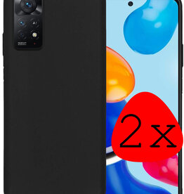 BASEY. BASEY. Xiaomi Redmi Note 11s Hoesje Siliconen - Zwart - 2 PACK