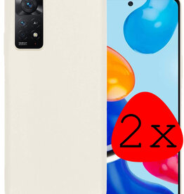 BASEY. BASEY. Xiaomi Redmi Note 11s Hoesje Siliconen - Wit - 2 PACK