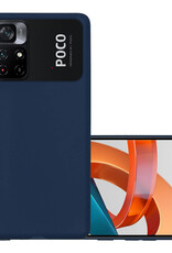 NoXx Hoes Geschikt voor Xiaomi Poco M4 Pro 5G Hoesje Cover Siliconen Back Case Hoes - Donkerblauw