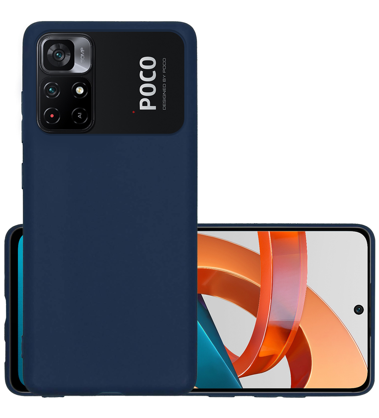 NoXx Hoes Geschikt voor Xiaomi Poco M4 Pro 5G Hoesje Cover Siliconen Back Case Hoes - Donkerblauw