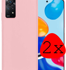 BASEY. BASEY. Xiaomi Redmi Note 11s Hoesje Siliconen - Lichtroze - 2 PACK