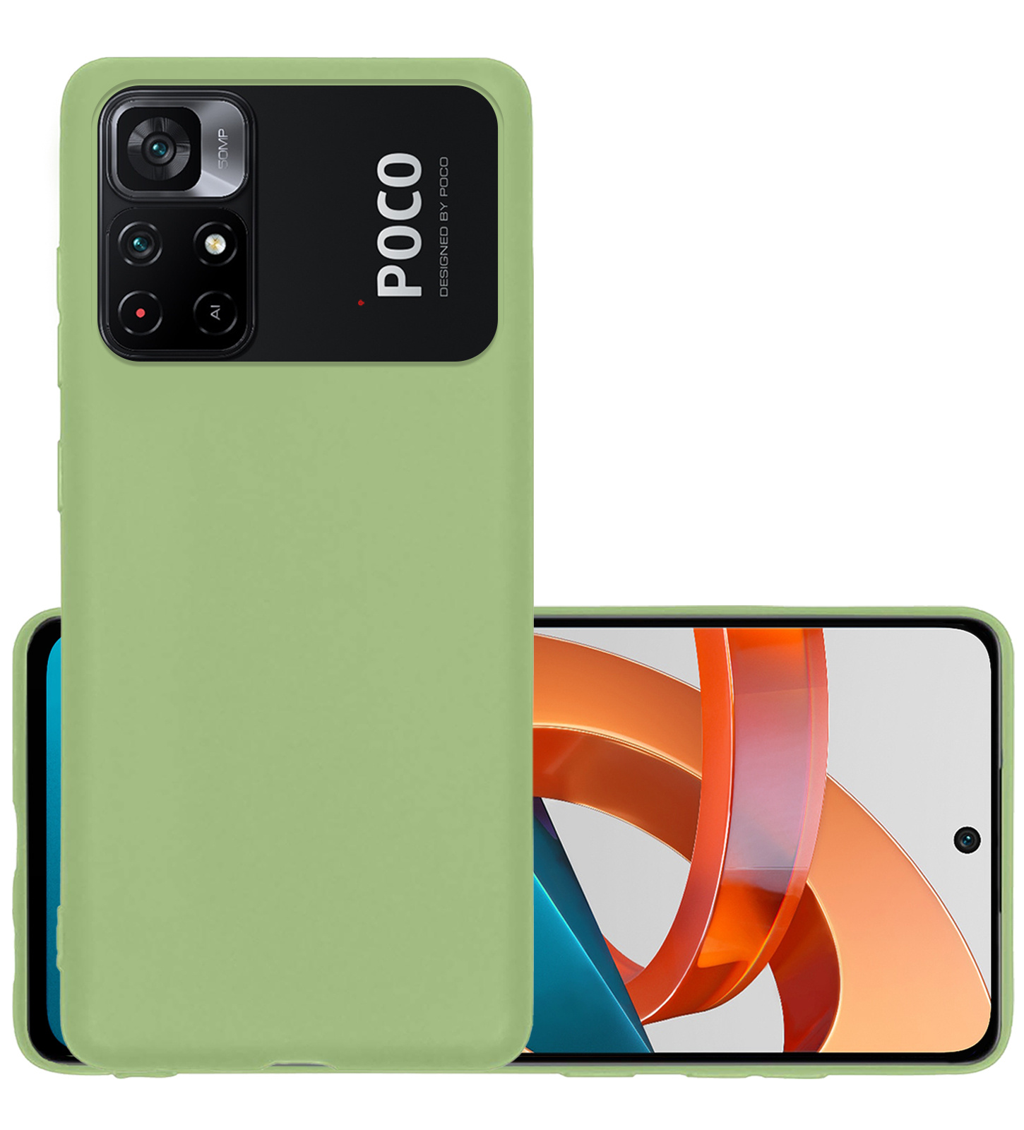 NoXx Hoes Geschikt voor Xiaomi Poco M4 Pro 5G Hoesje Cover Siliconen Back Case Hoes - Groen