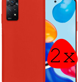 BASEY. BASEY. Xiaomi Redmi Note 11s Hoesje Siliconen - Rood - 2 PACK
