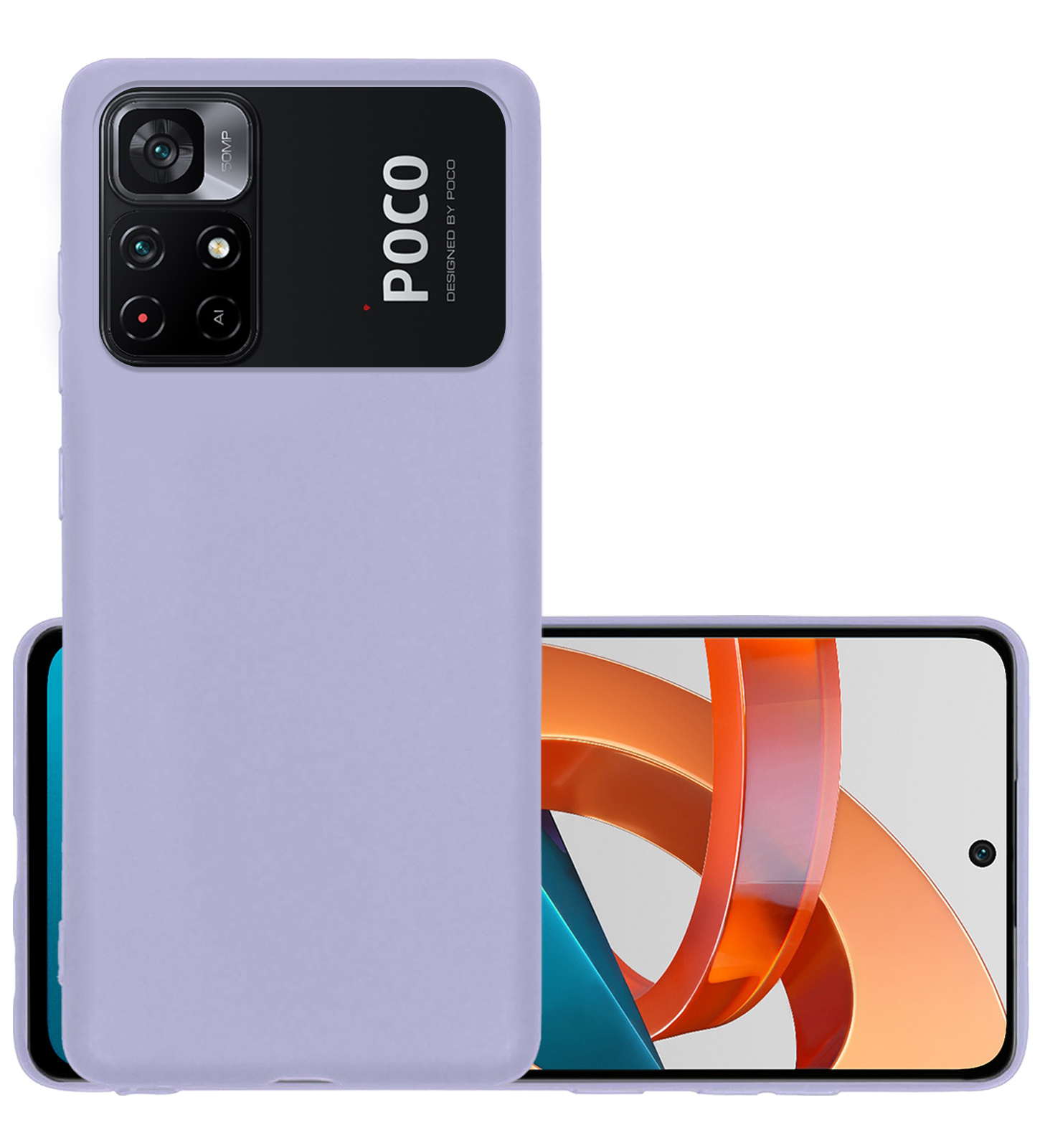 NoXx Hoes Geschikt voor Xiaomi Poco M4 Pro 5G Hoesje Cover Siliconen Back Case Hoes - Lila