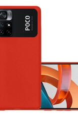 NoXx Hoes Geschikt voor Xiaomi Poco M4 Pro 5G Hoesje Cover Siliconen Back Case Hoes - Rood