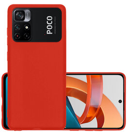 NoXx NoXx Xiaomi Poco M4 Pro 5G Hoesje Siliconen - Rood