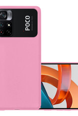NoXx Hoes Geschikt voor Xiaomi Poco M4 Pro 5G Hoesje Cover Siliconen Back Case Hoes - Lichtroze