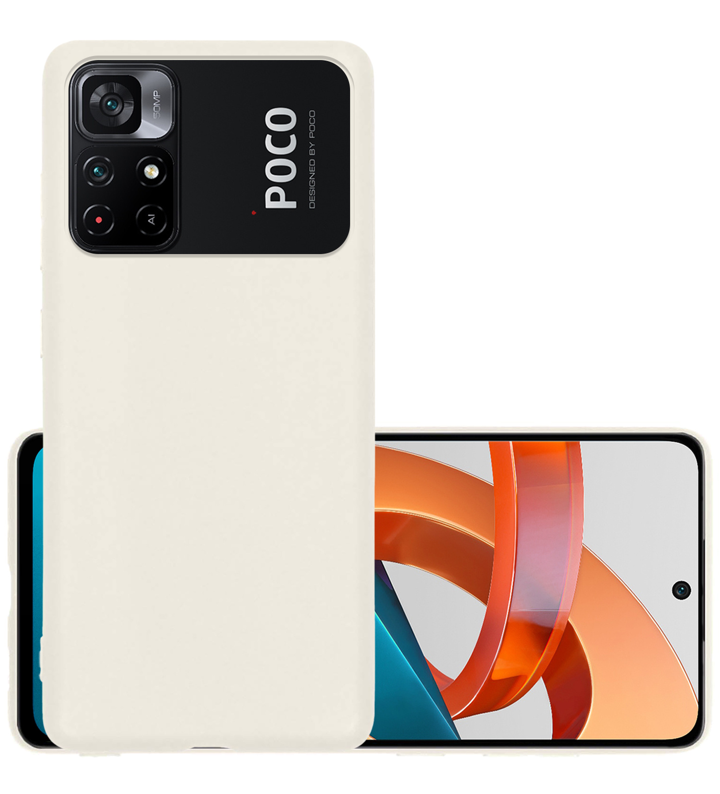 NoXx Hoes Geschikt voor Xiaomi Poco M4 Pro 5G Hoesje Cover Siliconen Back Case Hoes - Wit